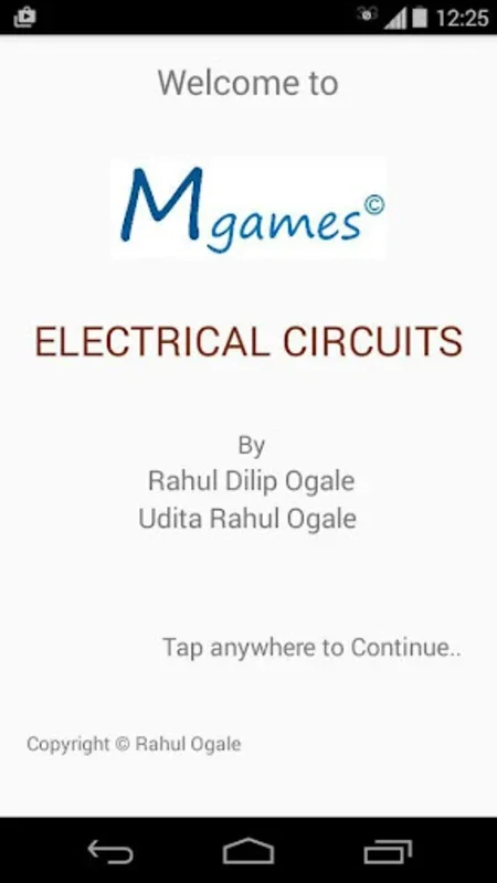 MGames: Electric Circuits for Android - Engaging Circuit Learning