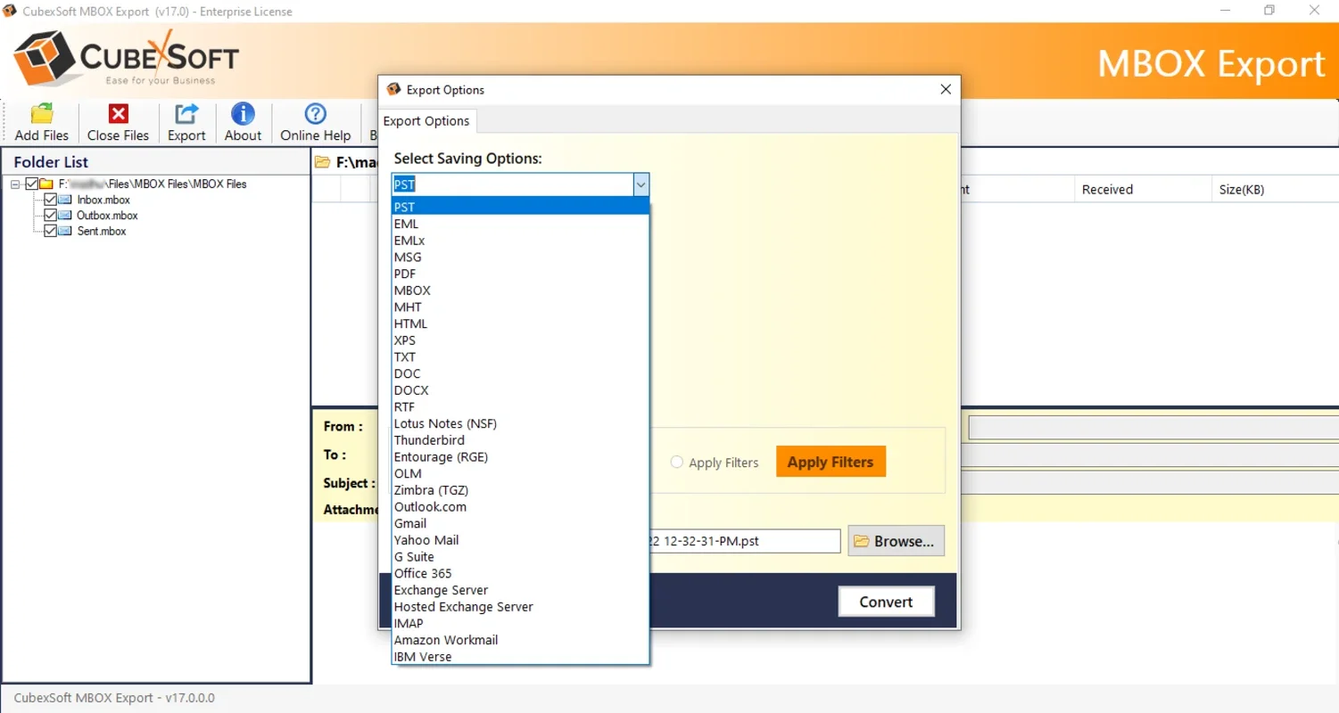 CubexSoft MBOX Converter for Windows: Convert MBOX Files Easily