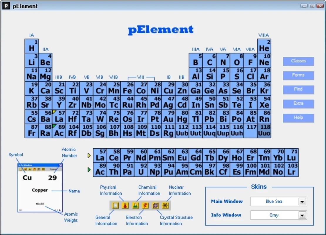 pElement for Windows - Interactive Periodic Table