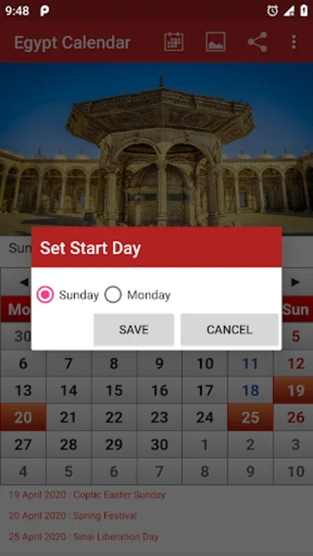 Egypt Calendar 2022 for Android - Customizable & User-Friendly