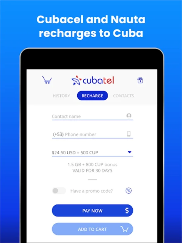 Cubatel - Mobile recharges to for Android - Stay Connected Easily