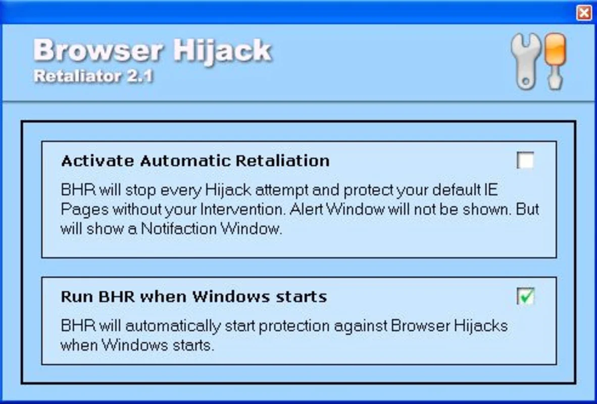 Browser Hijack Retaliator for Windows - Protect Your Browser