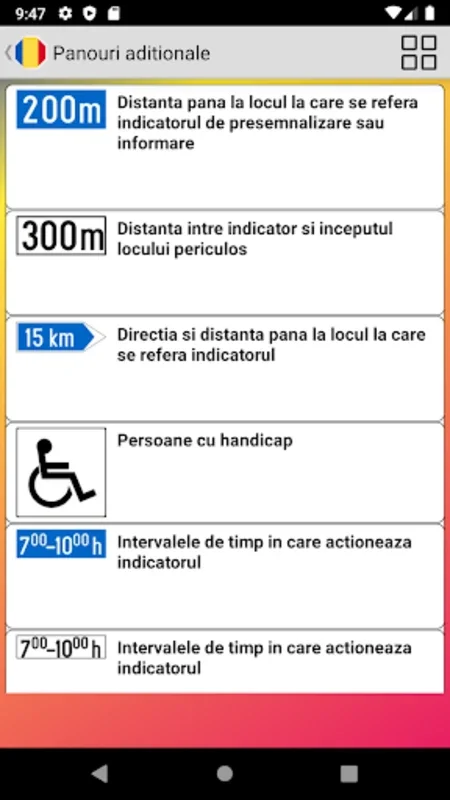 Indicatoare rutiere România for Android - Master Road Signs