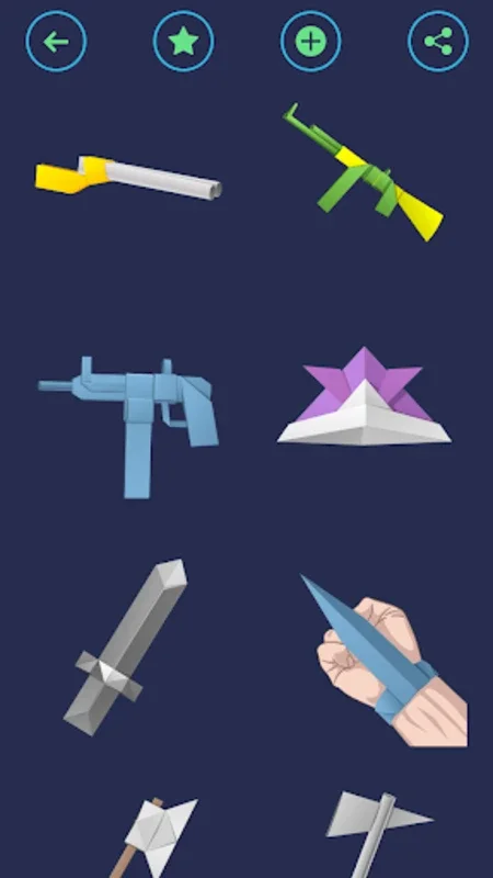 Origami Weapons: Swords & Guns for Android - No Downloading Required