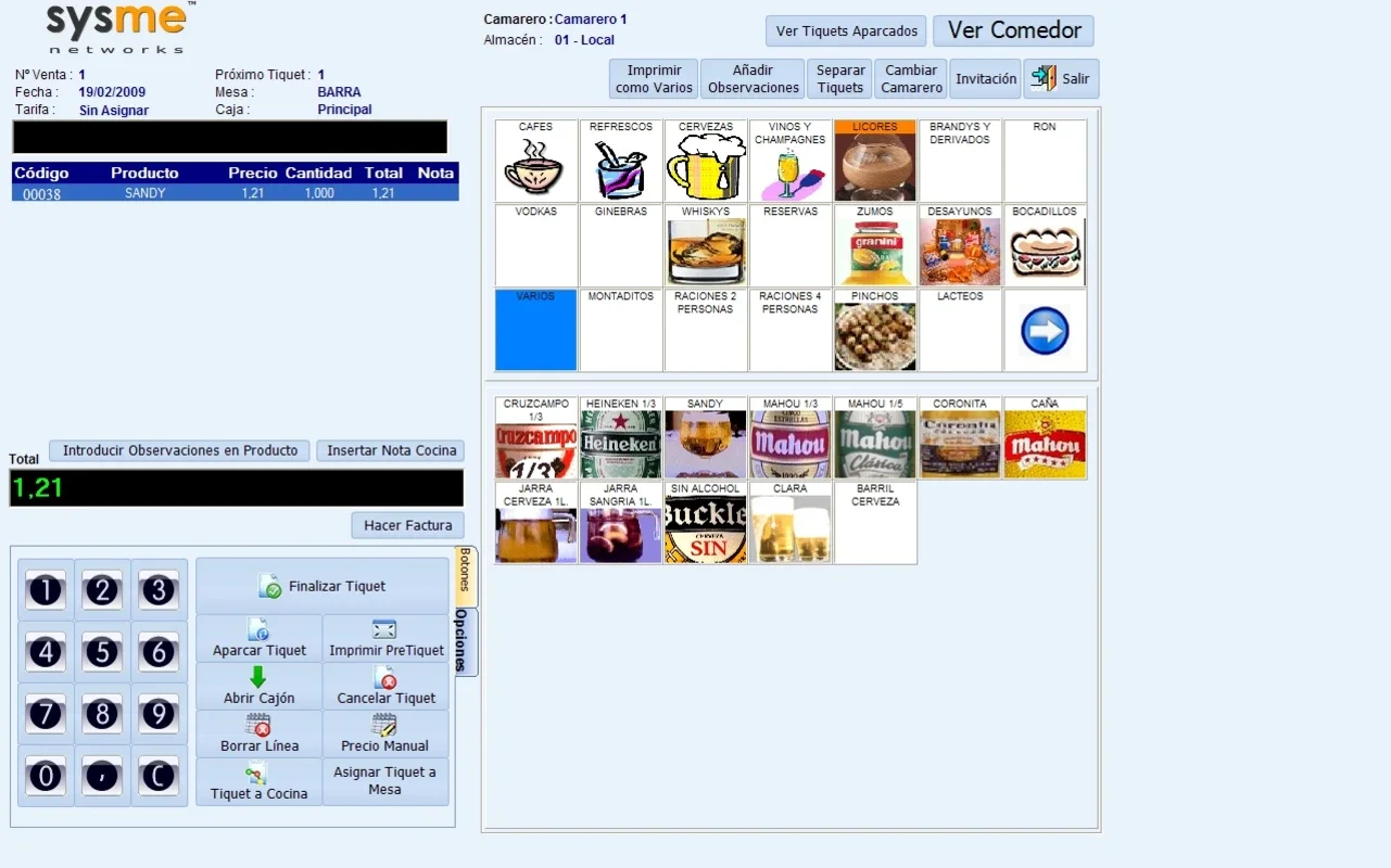 Sysme Bar for Windows - Ideal for Hospitality Management