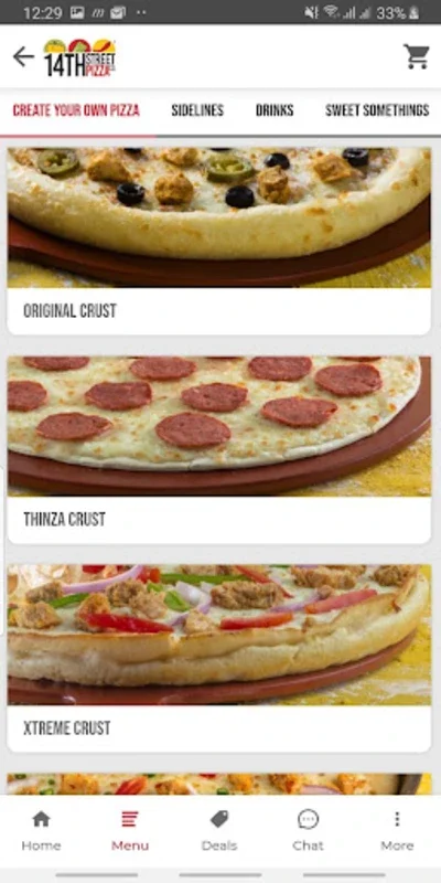 14th Street Pizza for Android - Customized Pizza Delivery