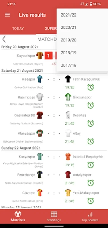 Live Scores for Super Lig 2023 for Android - Real-Time Updates