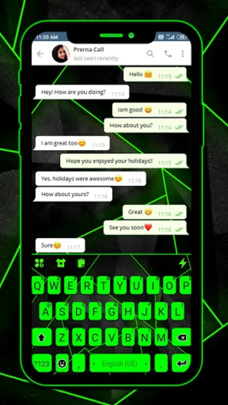 Neon Green SMS for Android - Customizable Typing