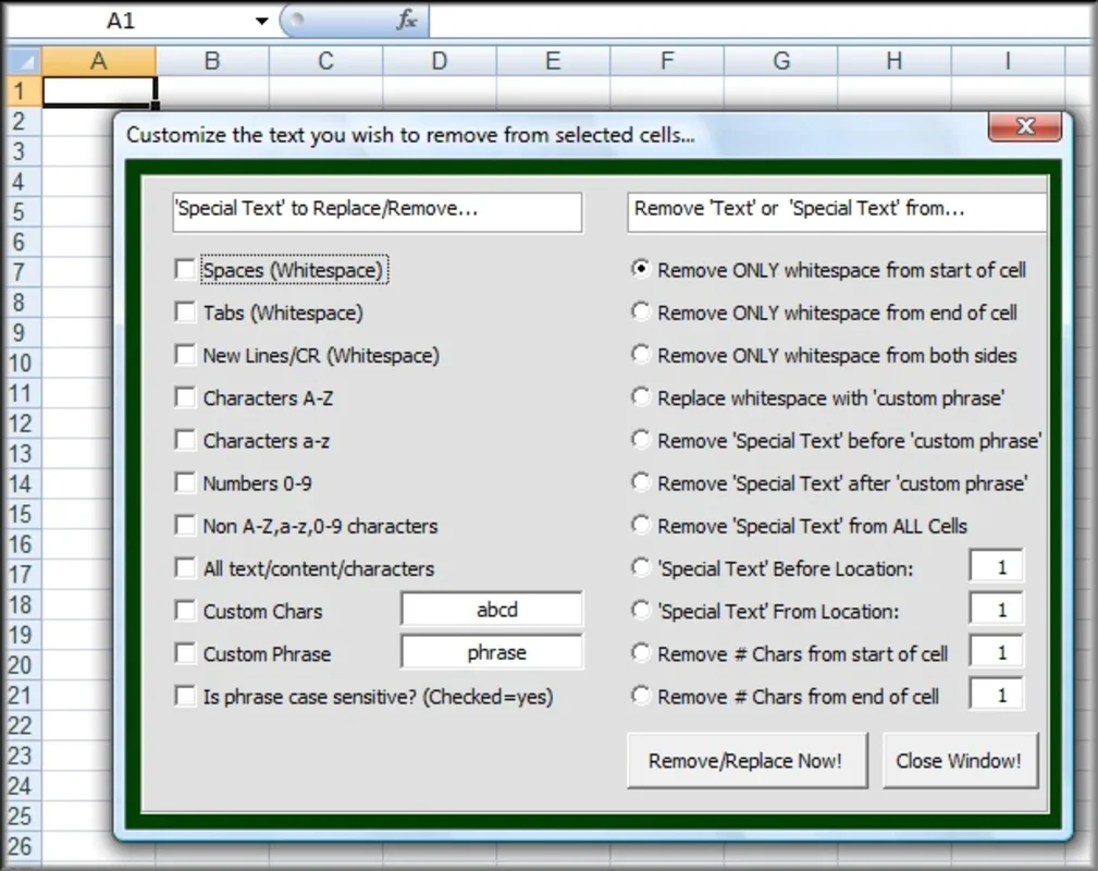 Excel Delete Replace for Windows: Remove Special Text