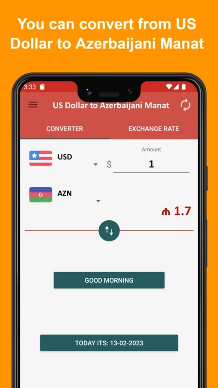 US Dollar to Azerbaijani Manat for Android - Convert Currencies Easily