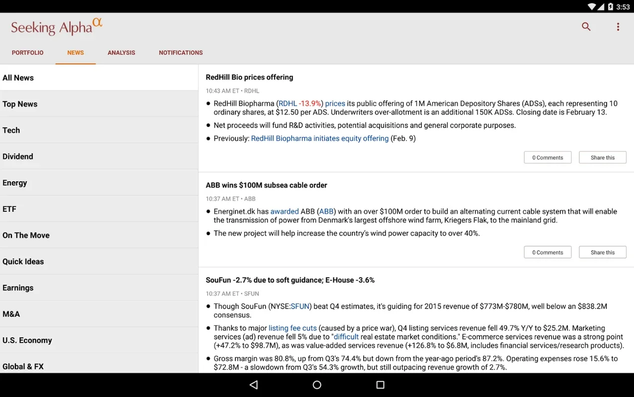 Seeking Alpha for Android - Investment Insights at Your Fingertips