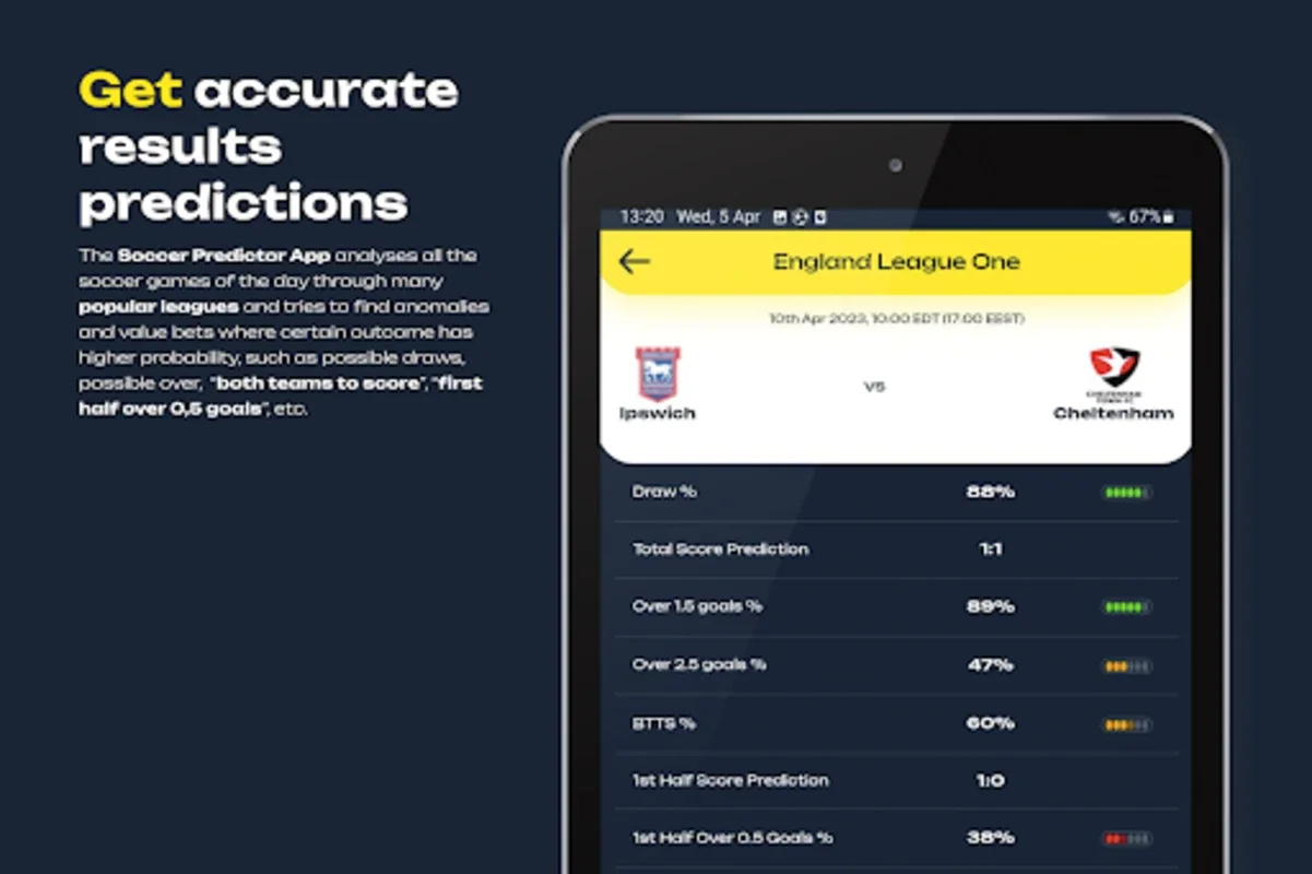 Soccer Predictor for Android - Accurate Match Predictions