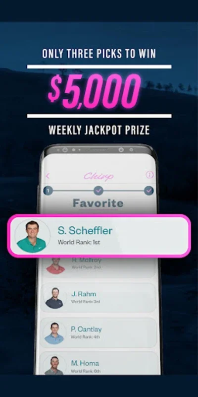 Chirp for Android - The Fantasy Golf App with Real Money Contests