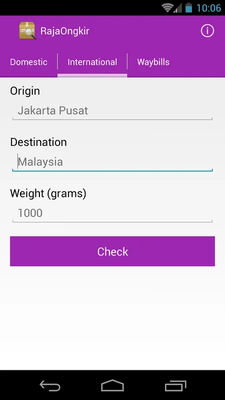 RajaOngkir for Android - Efficient Shipping Cost Checker