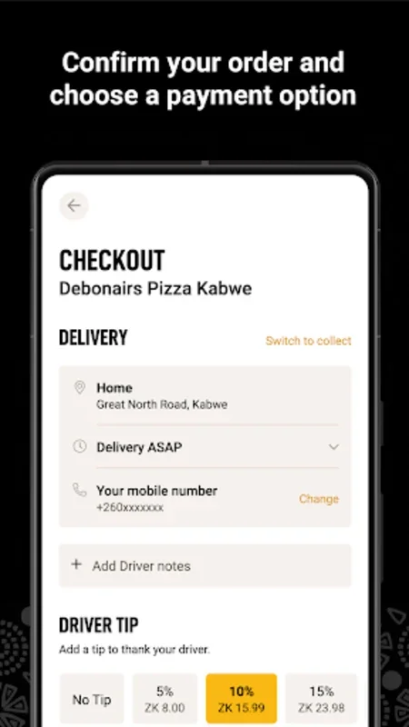 Debonairs Pizza on Android: Easy Ordering of Custom Pizzas