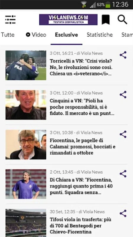 VIOLANEWS for Android: Fiorentina Fan Hub