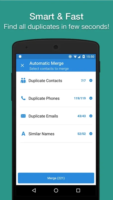 Simpler Merge for Android: Merge Duplicate Contacts