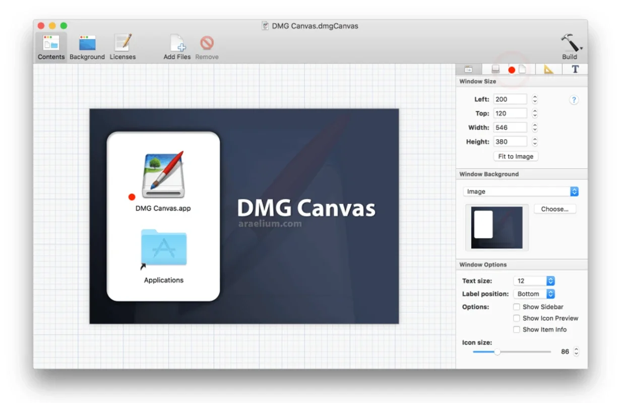 DMG Canvas for Mac - Customize Disc Image Look