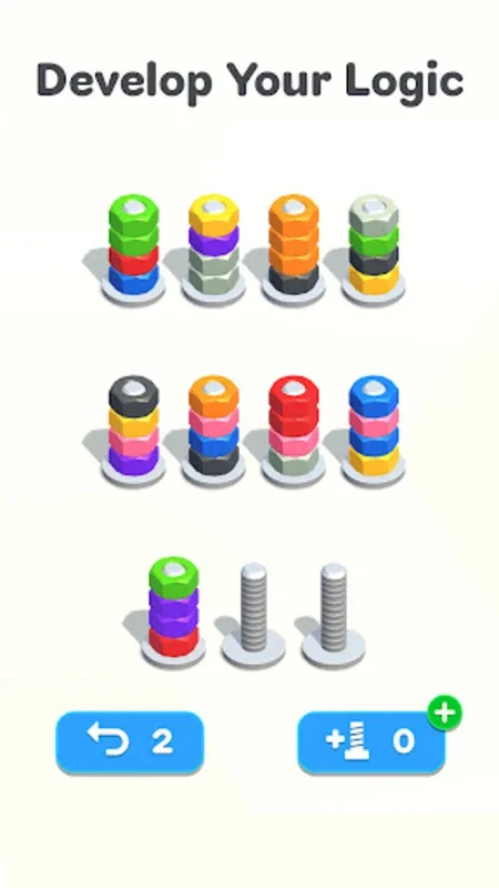 Nuts & Bolts, Color Screw Sort for Android - Enhance Sorting Skills