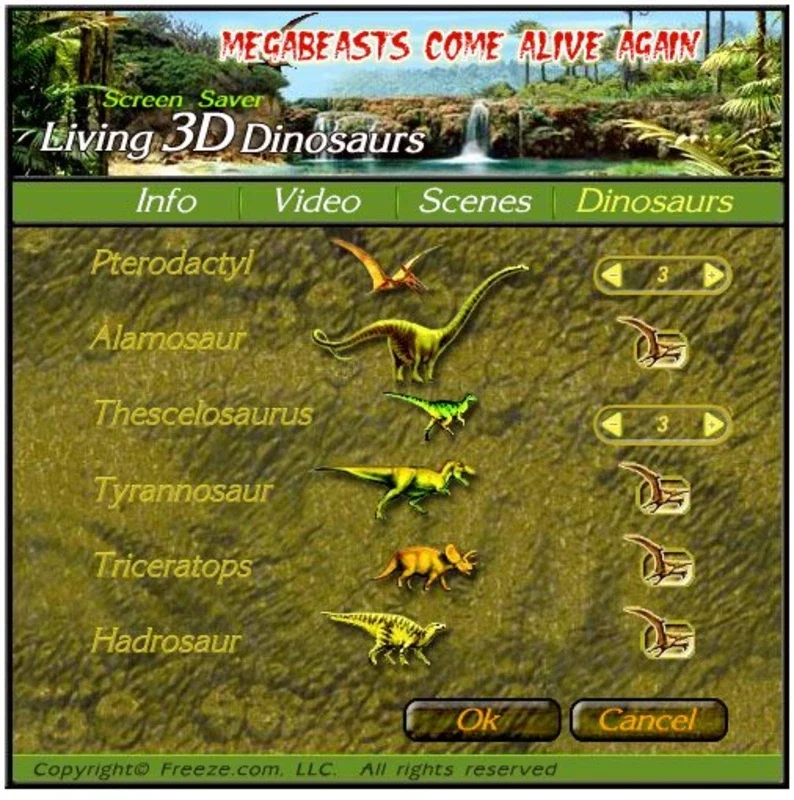 3D Dinosaurs Screensaver for Windows - Free Download