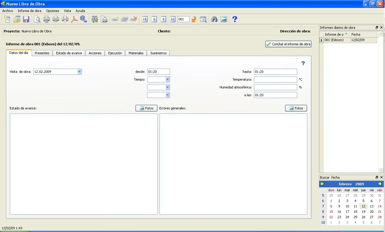 Libro de Obra for Windows - A Free Construction Reporting Tool