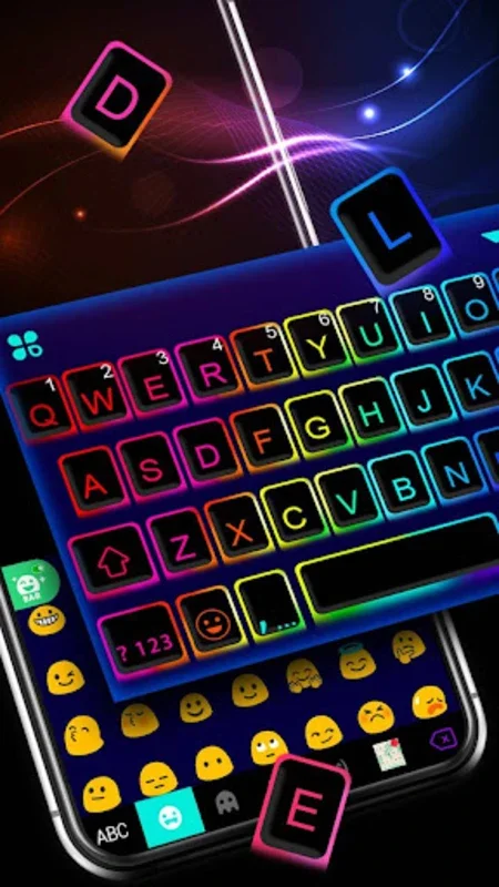 Led Neon Color Keyboard Theme for Android - Stylish Typing