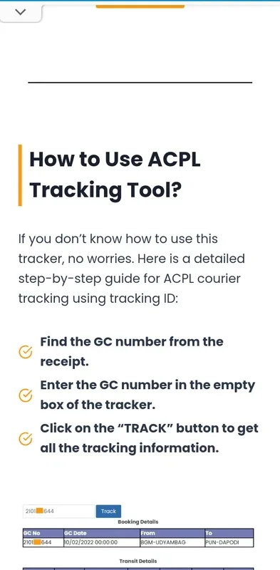 ACPL Tracking for Android - Track Consignments Easily