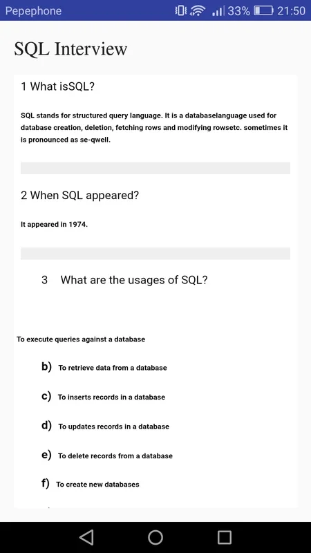 DBMS Interview Questions for Android - Enhance Your Skills