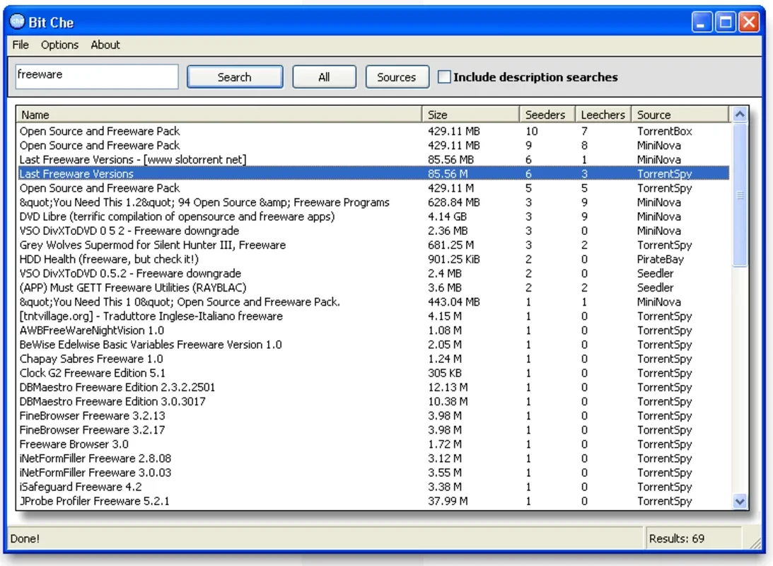 Bit Che for Windows - Efficient Torrent File Search