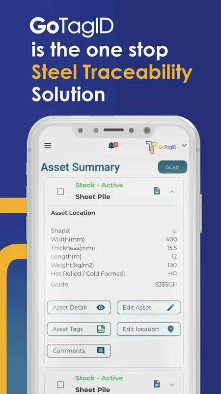 GoTagID for Android - Efficient Steel Asset Management