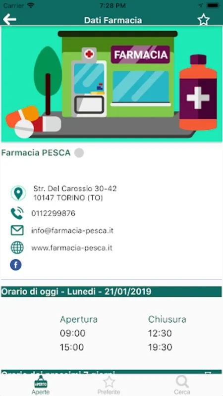 farmaciAperte for Android: Find Open Pharmacies in Turin