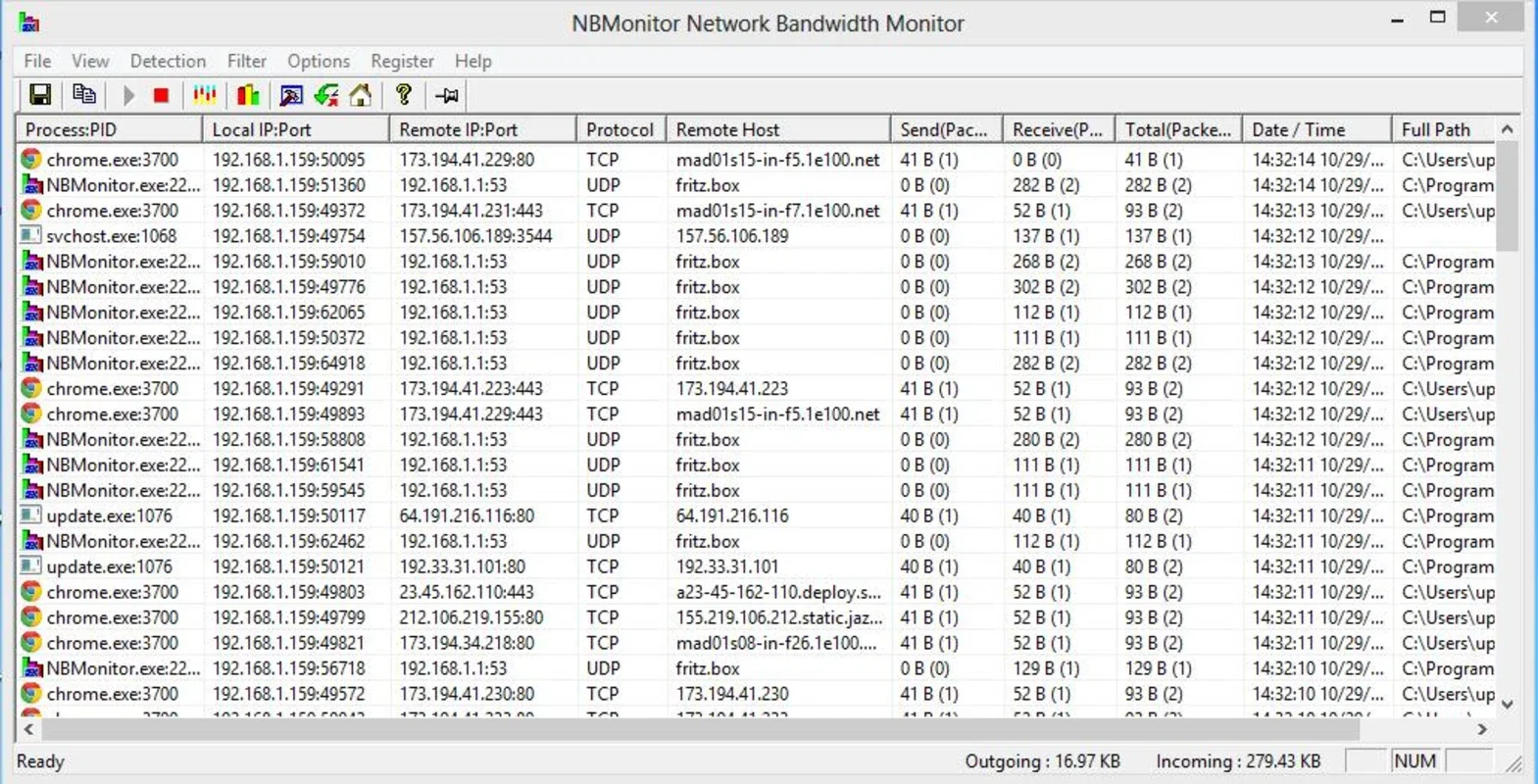 NBMonitor Network Bandwidth Monitor for Windows - Free Download