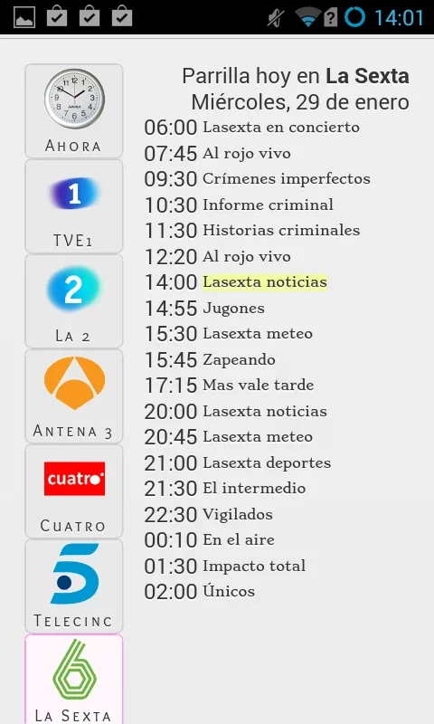 Programacion TDT for Android - Check Spanish TV Schedules