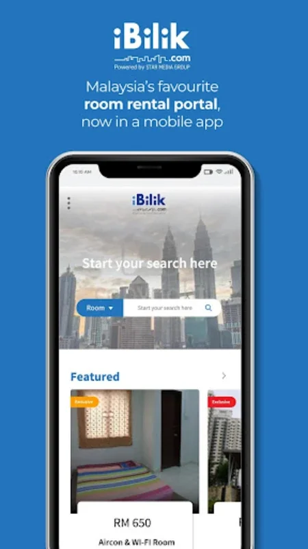 iBilik for Android - Find Short-Term Lodgings in Malaysia