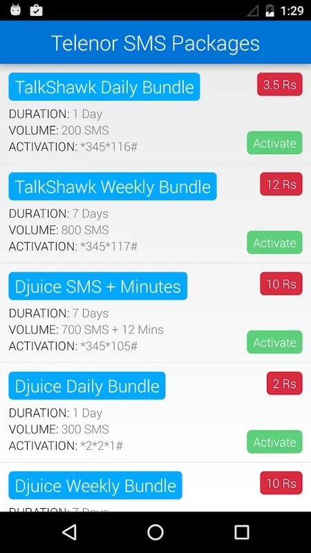 3G & SMS Packages for Android - Streamline Your Mobile Plans