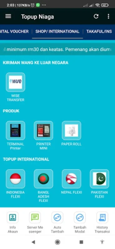 Topup Niaga for Android - Simplify Financial Transactions