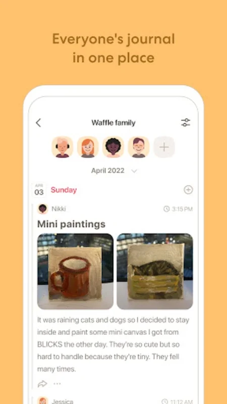 Waffle: Collaborative Diary for Android - Shared Journaling App