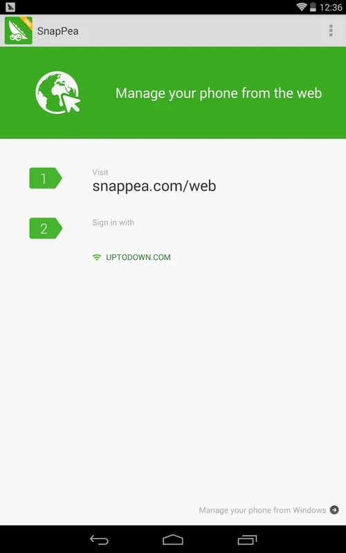 SnapPea for Android - Manage Content from Browser