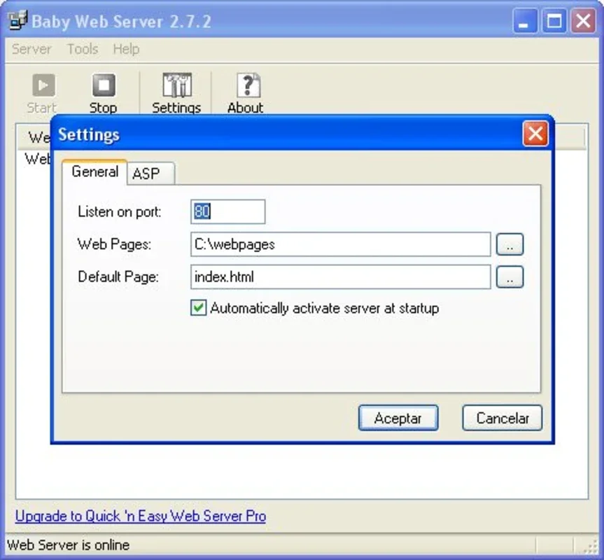 Baby Web Server for Windows - Simplify Web Hosting