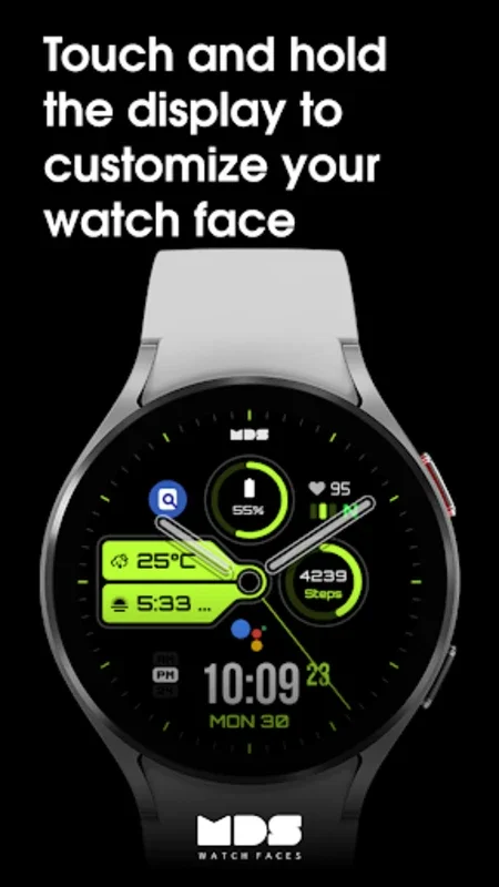 MDS367 - Hybrid Watch Face for Android: Customizable & Feature-Rich