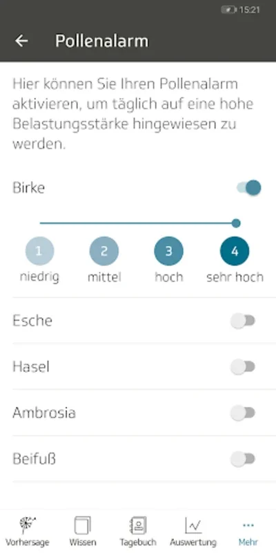 Husteblume - die Allergie-App for Android: Manage Pollen Allergies