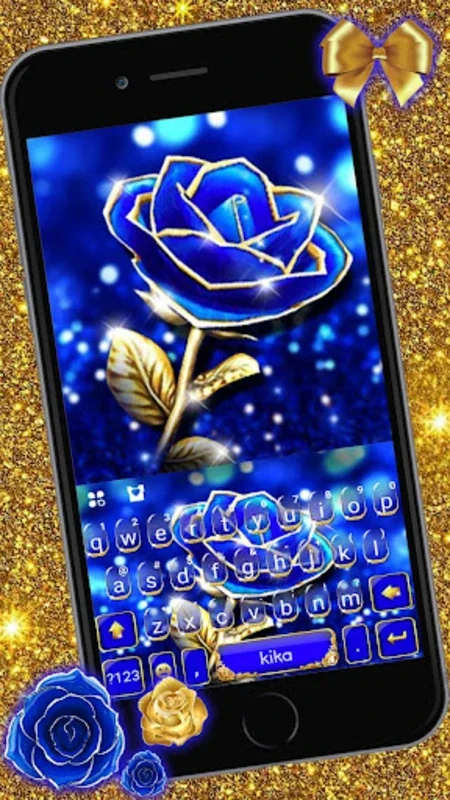 Gold Blue Rose Crystal Keyboar for Android: Enhance Your Typing