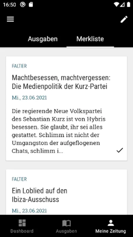 Falter ePaper for Android - Free Digital Weekly Journalism