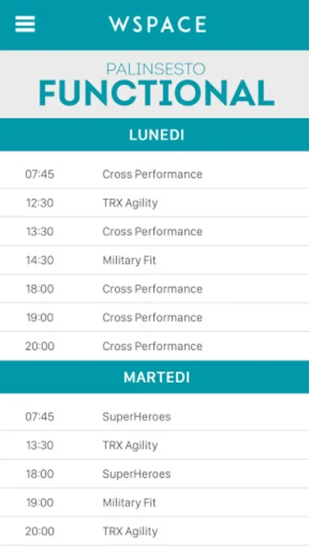 WSpace for Android - Manage Fitness at Villa Camilla Bari