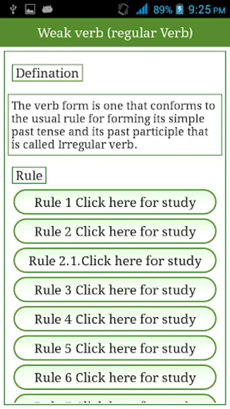 Irregular Regular Verb English for Android - Enhance Verb Skills