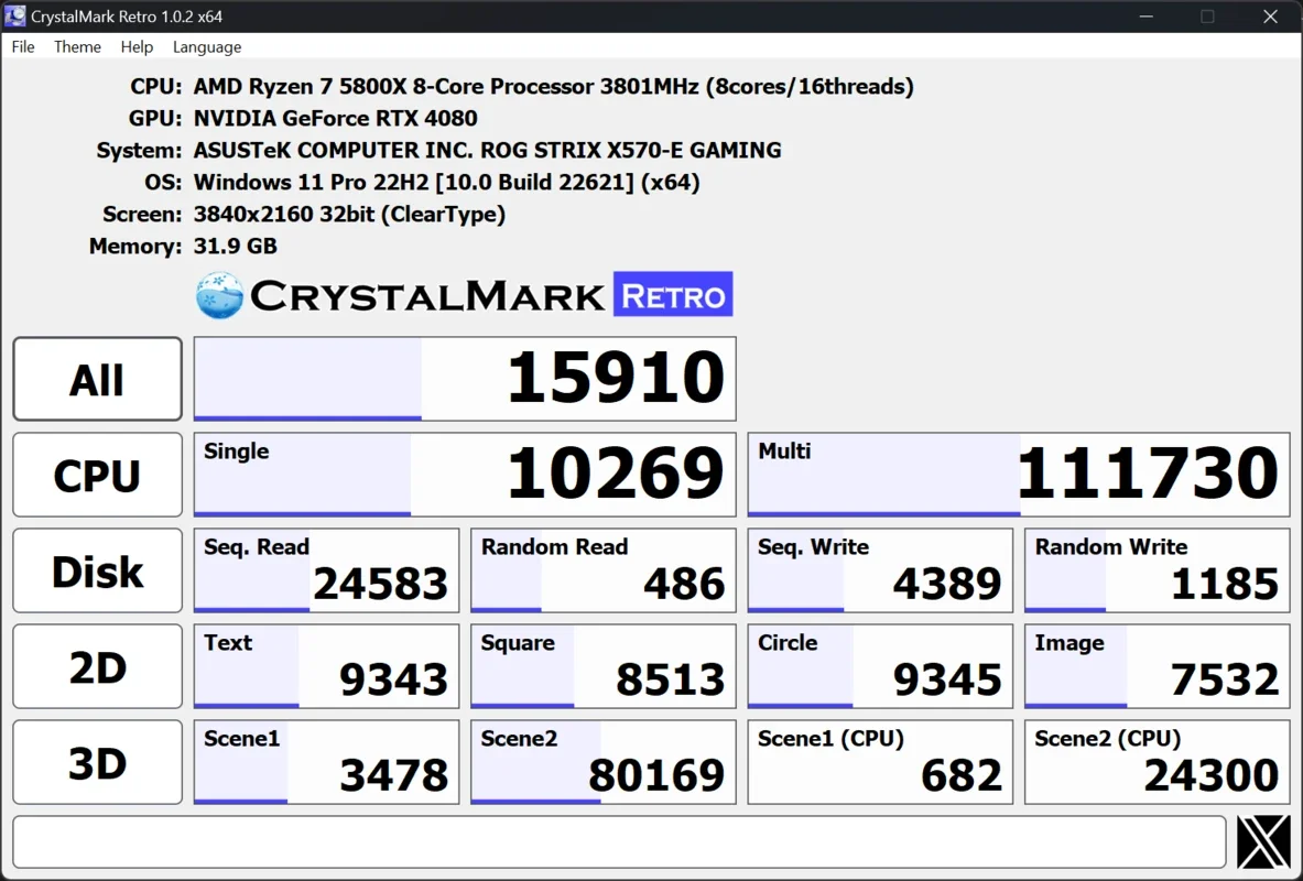 CrystalMark Retro for Windows - Performance Testing Tool