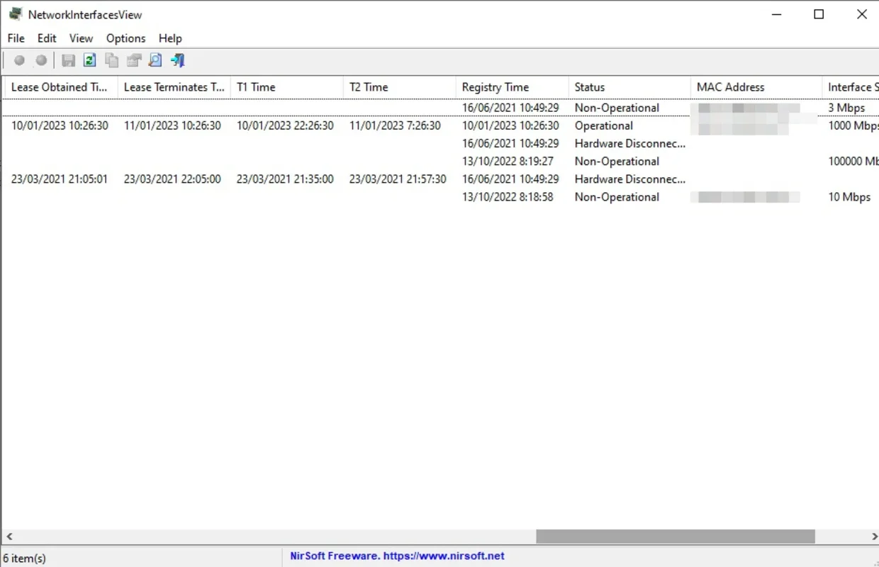 NetworkInterfacesView for Windows - View Network Adapters Easily