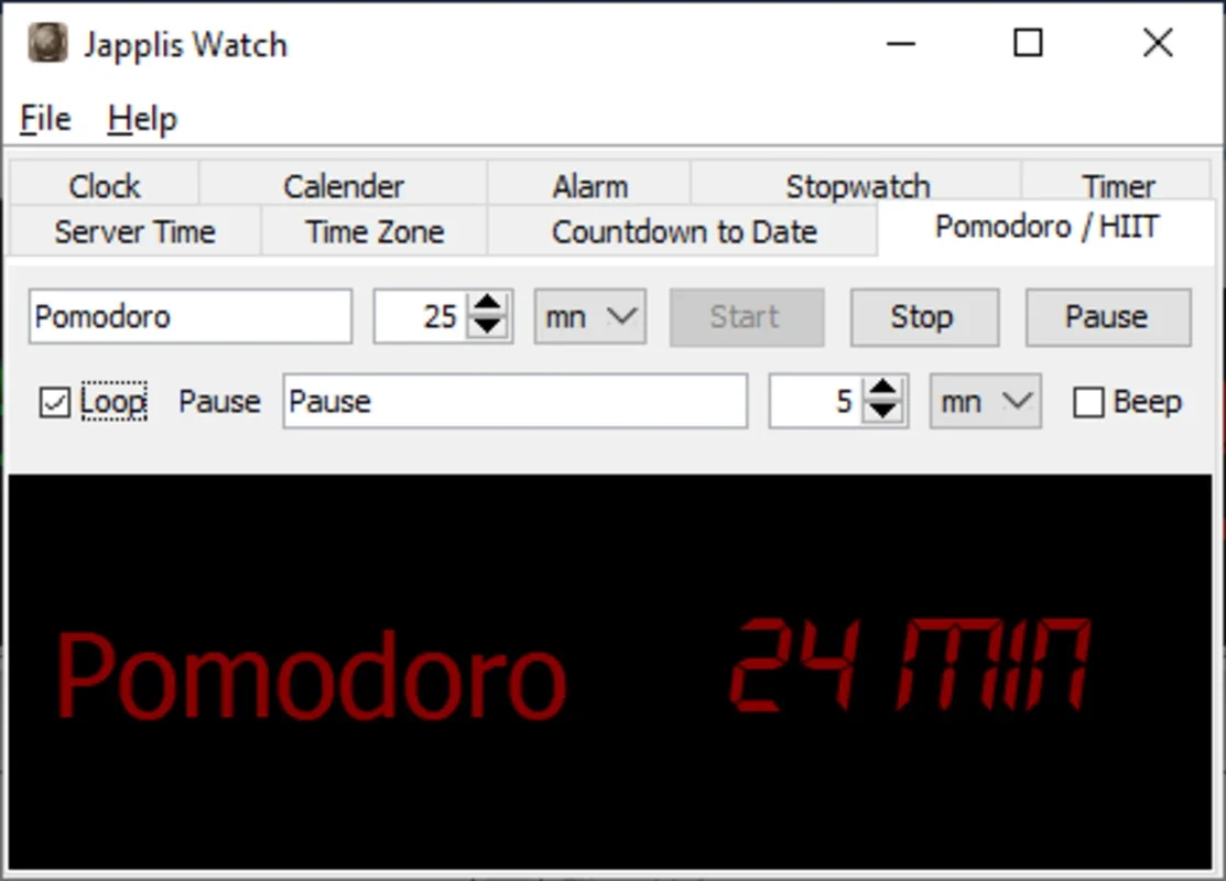 Japplis Watch for Windows - Comprehensive Time Utilities