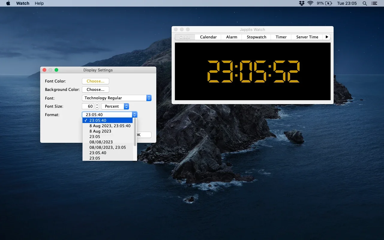 Japplis Watch for Mac - Time Utility at Your Fingertips