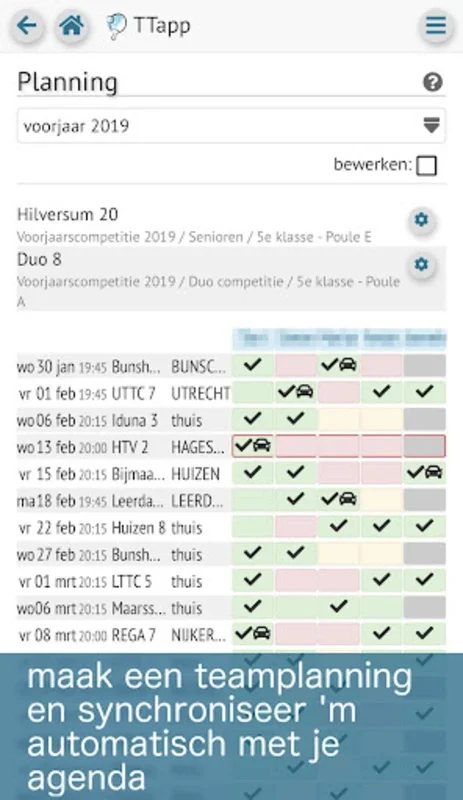 TTapp for Android: Track Dutch Table Tennis Leagues